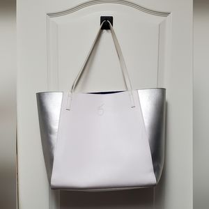 White + Silver Tote Bag